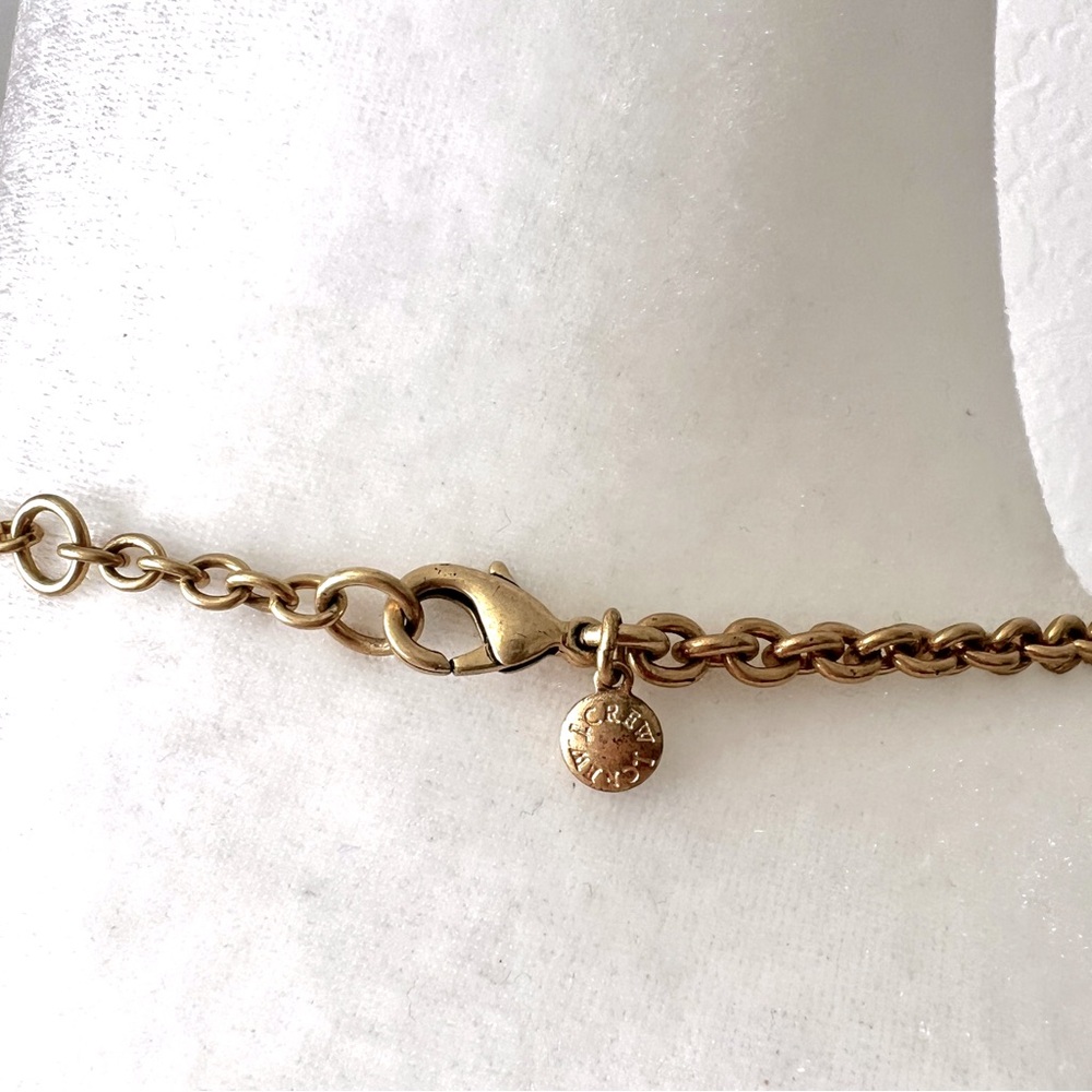 J. CREW Statement Necklace Cluster Jewels Stones Light Turquoise Gold-To… - Picture 6 of 8